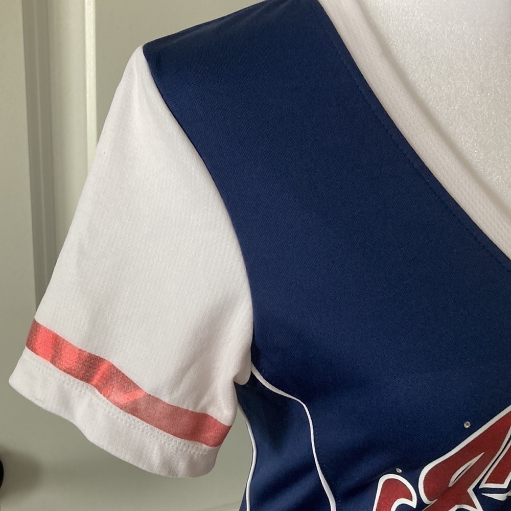 Cleveland Indians small deep v-neck top short sleeves - Picture 3 of 14
